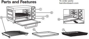 Hamilton Beach Toaster Oven Parts and Features